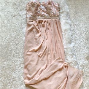 Belle Bartley Mischka Blush Pink Sequin Gown